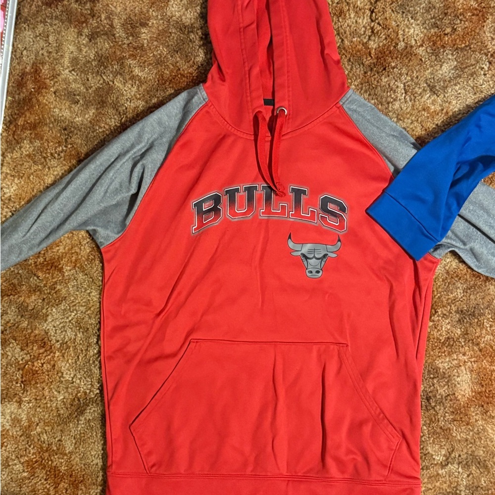 Red and Gray Bulls Women's Hoodie
